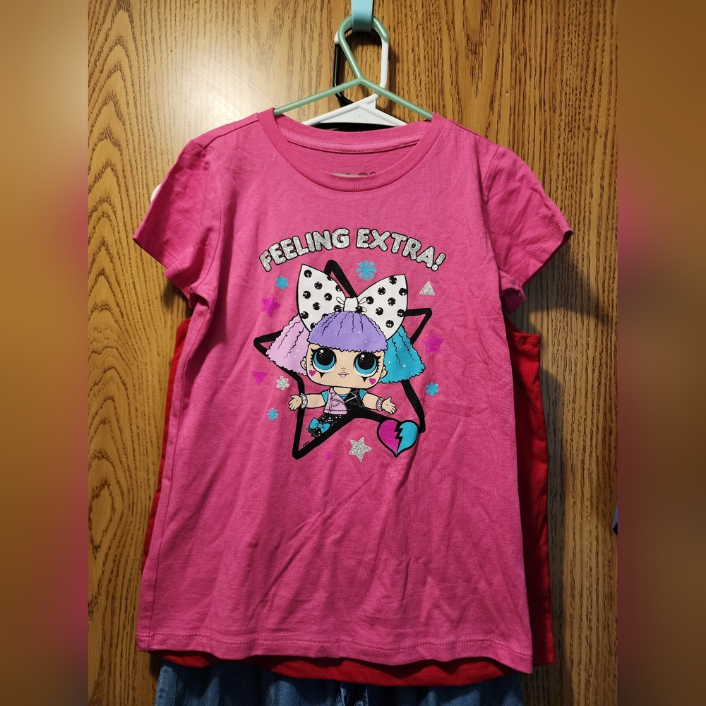 nwot lol pink t shirt girls 7/8
